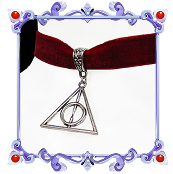 necklace deathly hallows velvet choker