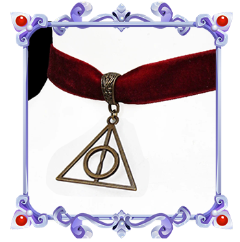 necklace deathly hallows velvet choker