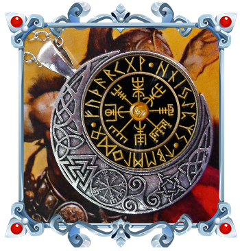 Collier Medaillon avec Vegvisir la boussole des Viking