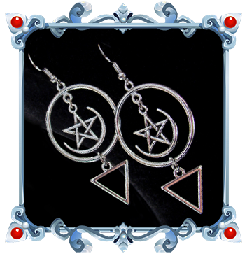 Become a real witch apprentice with these gothic pentacle earrings inspired by sacred geometry